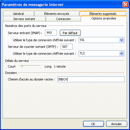 Etape 5 création de compte Outlook 2010