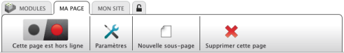 barre d'administration du site - Meabilis